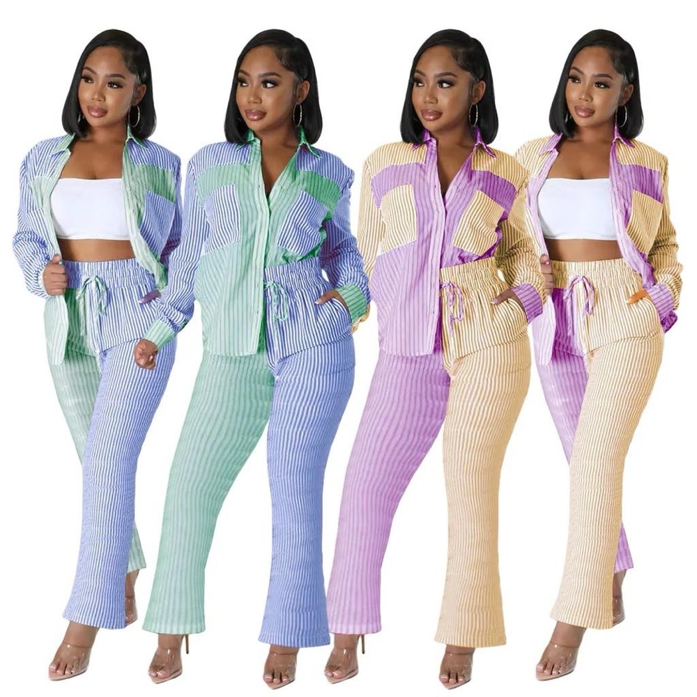 Striped Multi-Color Women's Jumpsuit Set